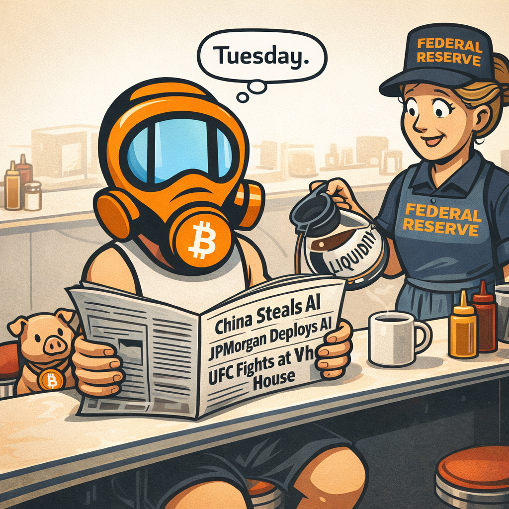 FF2K generated cartoon for UFC at the White House, China in your servers, and JPMorgan deploying robot bankers