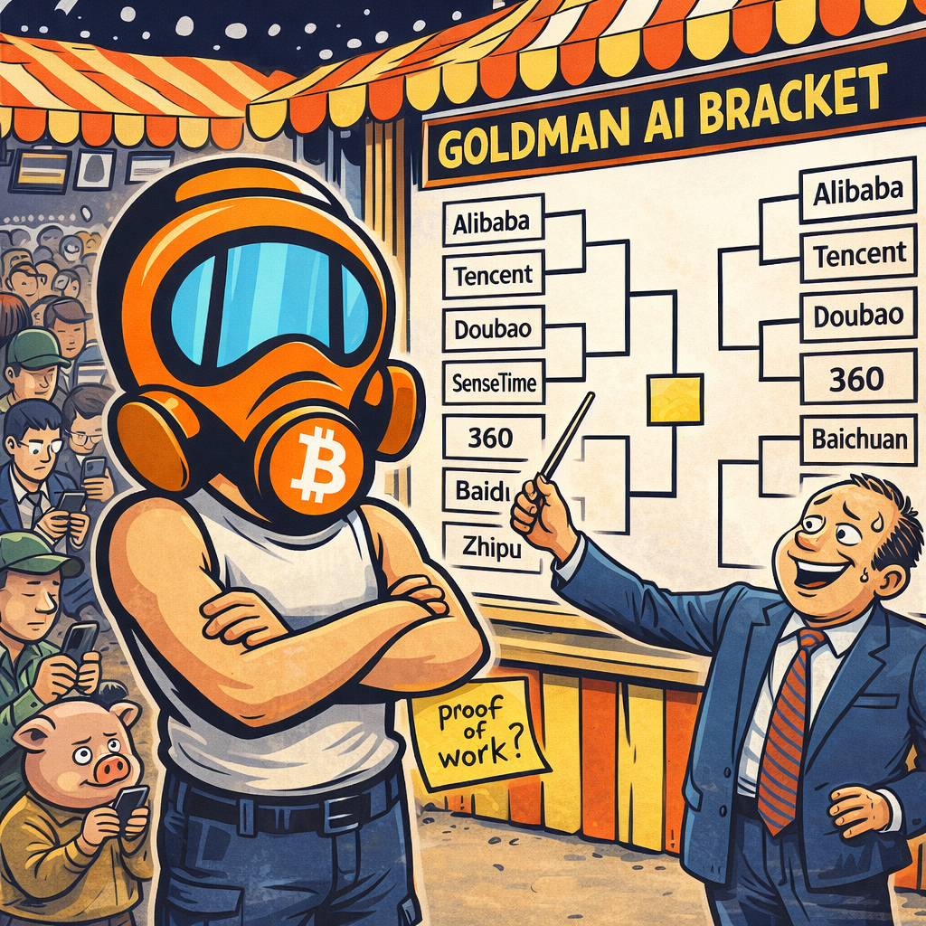 FF2K generated dispatch art for Goldman picks AI winners, prediction markets get nervous, and baseball is basically a stock market now