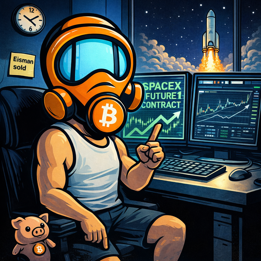 FF2K generated dispatch art for CME Wants You Trading SpaceX at 3am While Steve Eisman Quietly Exits the AI Party