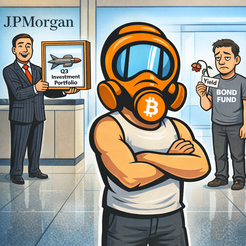 FF2K generated dispatch art for JPMorgan Buys Missiles While Your Bonds Rot and Michigan Cant Score